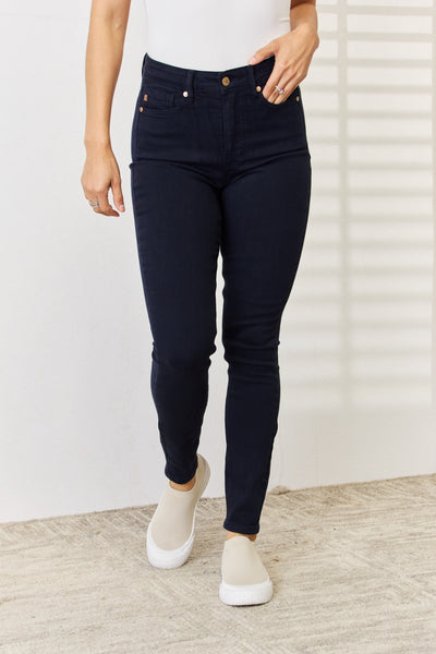 Kelsi Garment Dyed Tummy Control Skinny Judy Blue Jeans - ONLINE EXCLUSIVE!