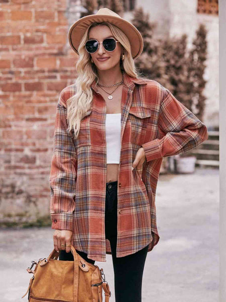 Enya Plaid Dropped Shoulder Longline Shirt