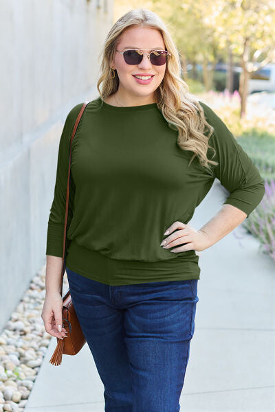 Cori Round Neck Batwing Sleeve Blouse