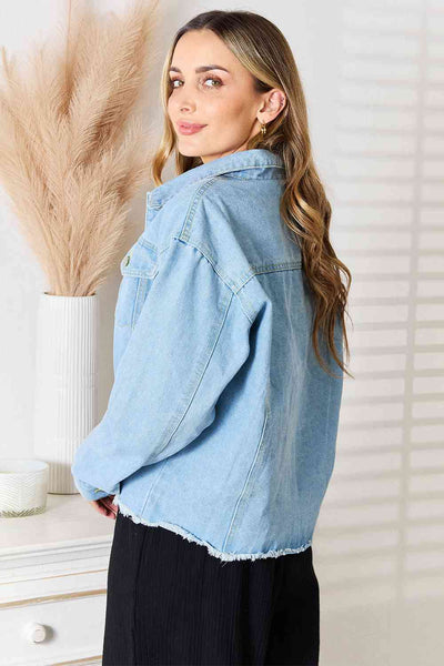 Raegan Dropped Shoulder Raw Hem Denim Jacket - ONLINE EXCLUSIVE!