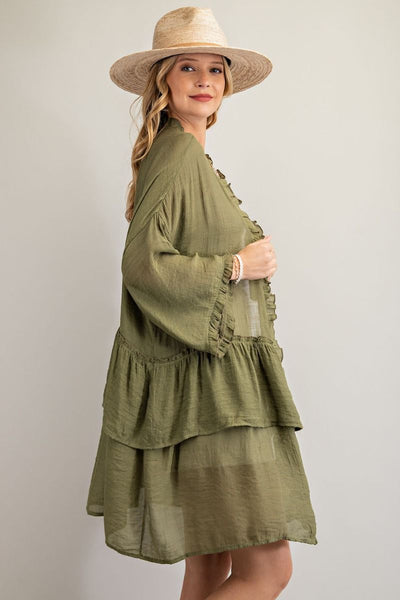 3297   Jerzee 3/4 Sleeve Kimono