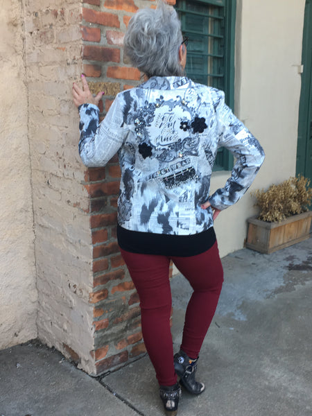 TR-235 Tricotto Newspaper Print Jacket