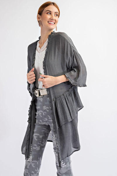 3297   Jerzee 3/4 Sleeve Kimono