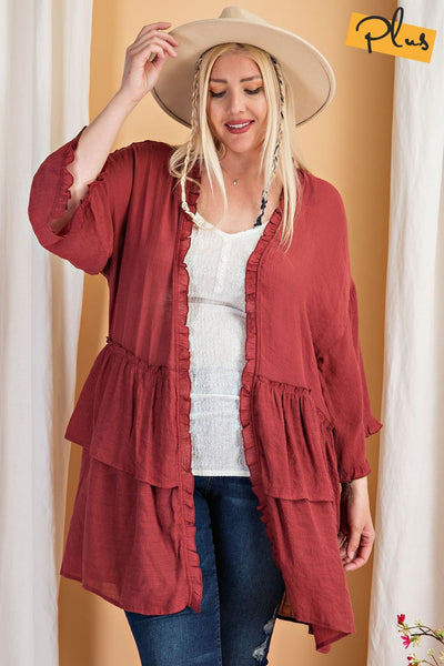 3297   Jerzee 3/4 Sleeve Kimono