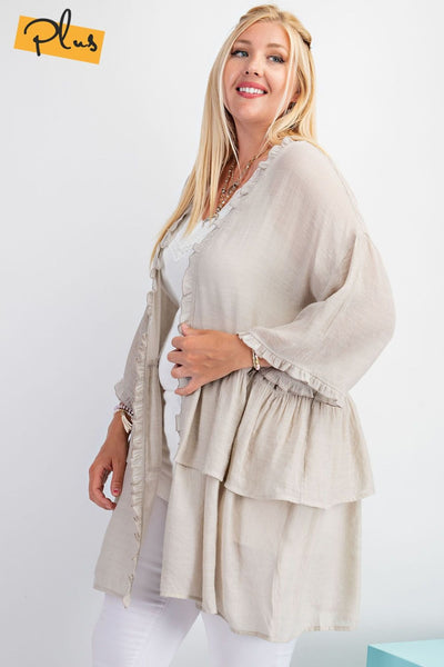 3297   Jerzee 3/4 Sleeve Kimono