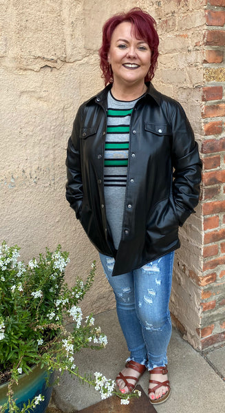 Camisa / chaqueta de cuero vegano Bylyse