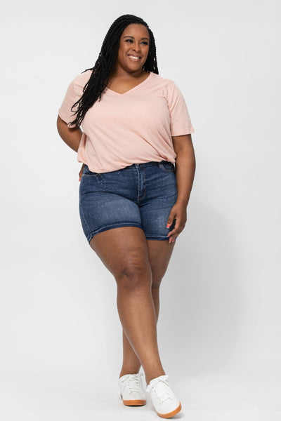 150081 Pantalones cortos de mezclilla azul Marley Galaxy Splash Judy - ¡Reg & Plus!