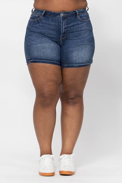 150081 Pantalones cortos de mezclilla azul Marley Galaxy Splash Judy - ¡Reg & Plus!