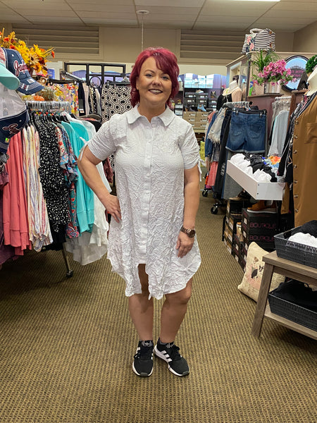 62106 Liza Seersucker Plaid Tunic/Dress/Jacket by Ever Sassy