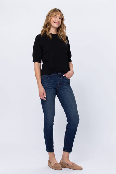 83109 Aurora Handsand Mid-Rise Relaxed Fit Skinny Judy Blue Jeans