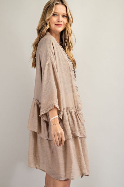 3297   Jerzee 3/4 Sleeve Kimono