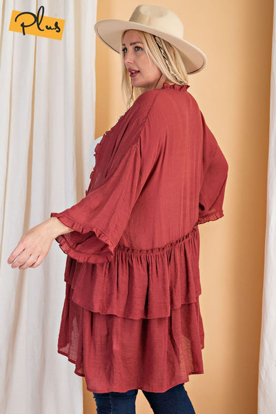 3297   Jerzee 3/4 Sleeve Kimono