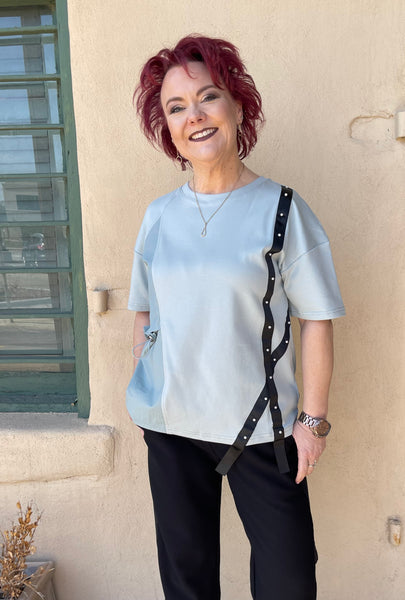 Rebecca Top with Pearl Satin Trim