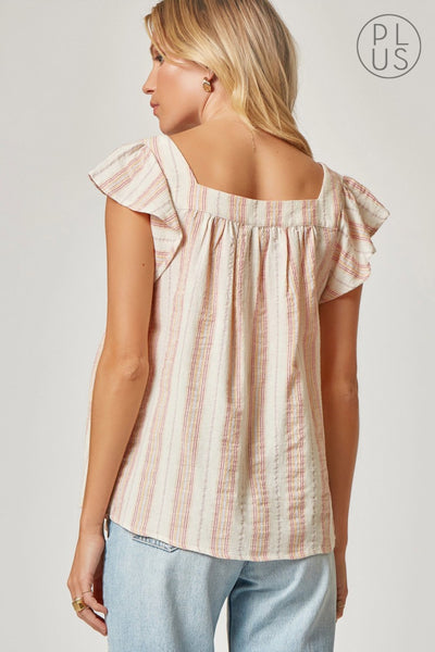 10380 Parker Vertical Stripe Top - Reg & Plus!