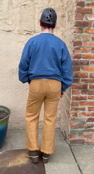 Beatrice Distressed Washed Stretch Twill Hi-Rise Rhinestone Fringe Denim Jeans