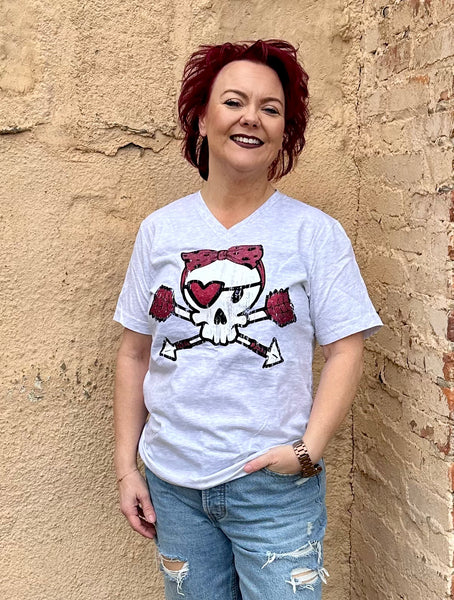 Skull Anti-Valentine's Day Graphic T-Shirt