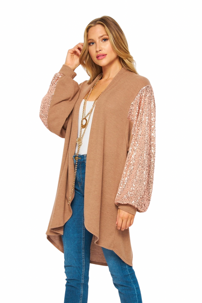 Cárdigan Tammy con mangas de lentejuelas