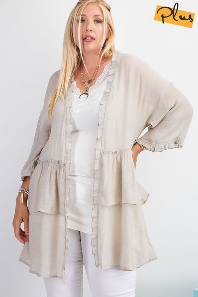 3297   Jerzee 3/4 Sleeve Kimono