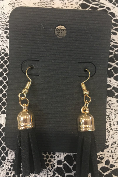 Pendientes de borla de cuero sintético TB-130