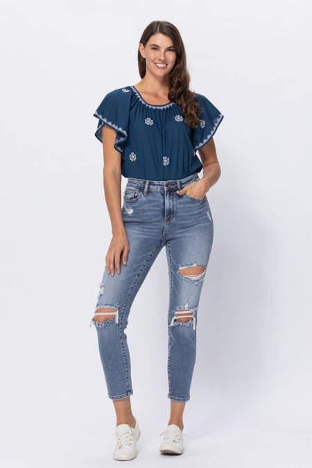 Rustin Mid-Rise Skinny Nondistressed Judy Blue Jeans