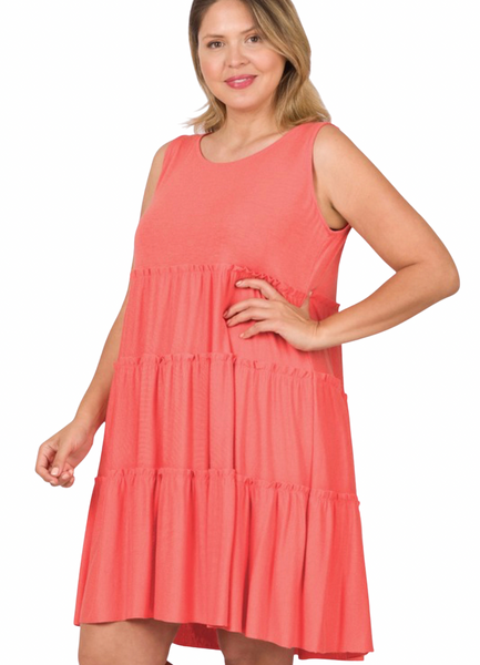 8348 Camdyn Sleeveless Tiered Dress - Reg & Plus!