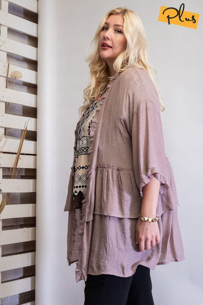 3297   Jerzee 3/4 Sleeve Kimono