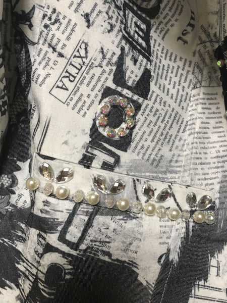 TR-235 Tricotto Newspaper Print Jacket