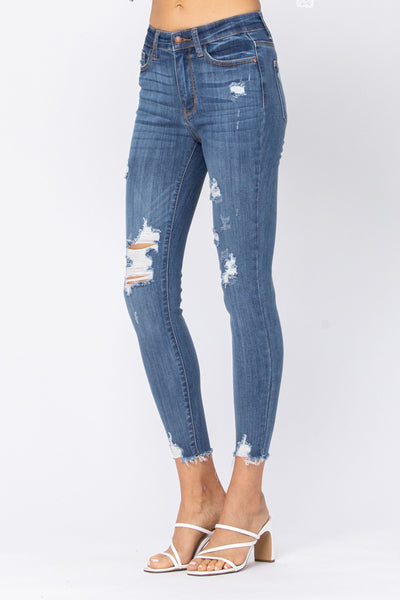82202 Virgie High Rise Cropped Distressed Judy Blue Jeans