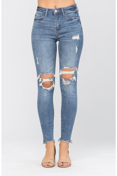 8884   Miranda Destroyed Knee Judy Blue Skinny Jean