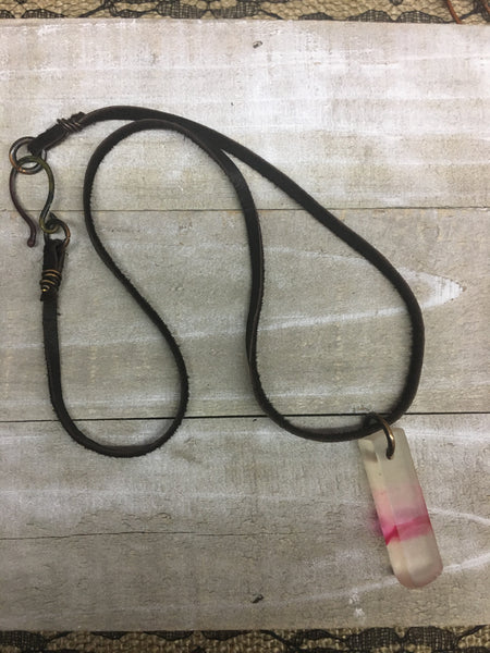 NE19 Frosted Pink Sherbet Necklace