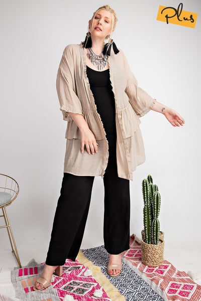 3297   Jerzee 3/4 Sleeve Kimono