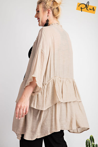 3297   Jerzee 3/4 Sleeve Kimono