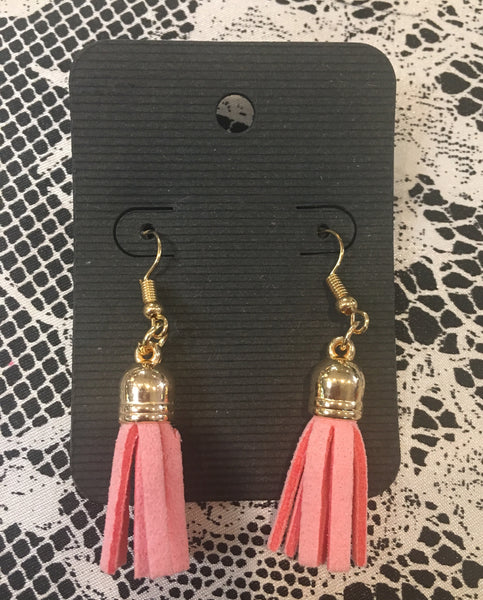 Pendientes de borla de cuero sintético TB-130