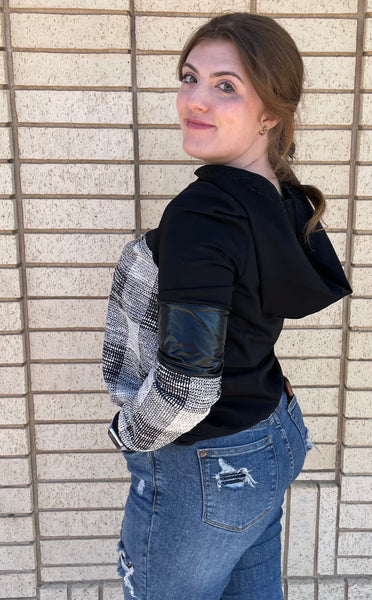 Gisele Boucle Knit Hoodie Top by Tricotto 219-F22