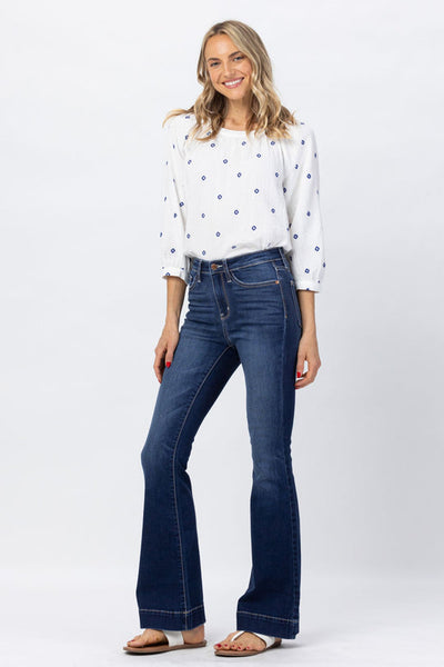 82395 Susannah Hi-Rise 2" Hem Trouser Flare Judy Blue Jeans