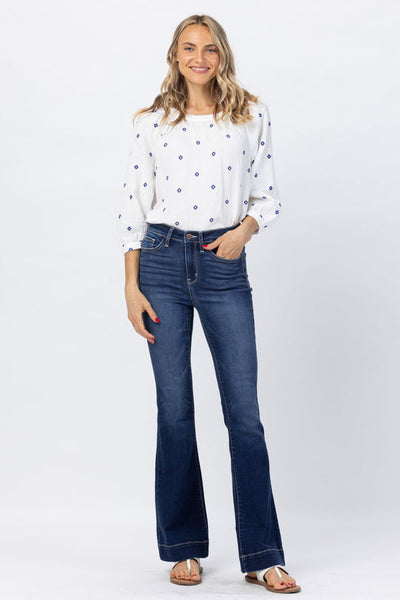 82395 Susannah Hi-Rise 2" Hem Trouser Flare Judy Blue Jeans