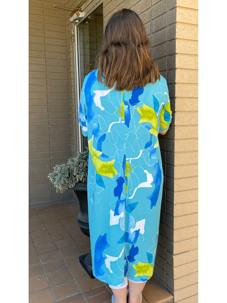 Top alto-bajo color aguamarina color avellana de Artex Fashions