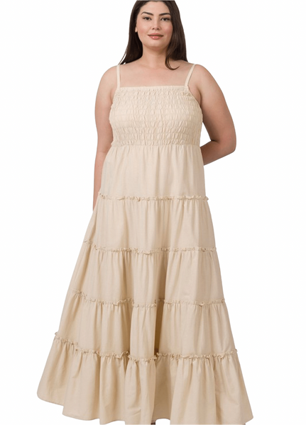 Janae Woven Smocked Tiered Cami Maxi Dress