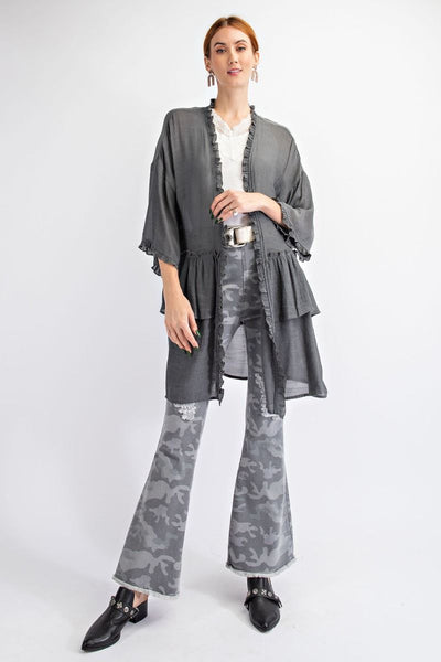 3297   Jerzee 3/4 Sleeve Kimono