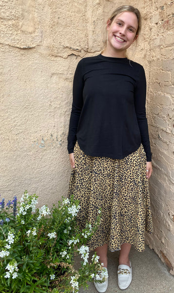 Top con cuello redondo y punto de bambú Bylyse