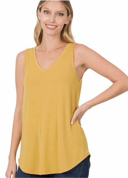 2107 Kaye Sleeveless V-neck Basic Tank