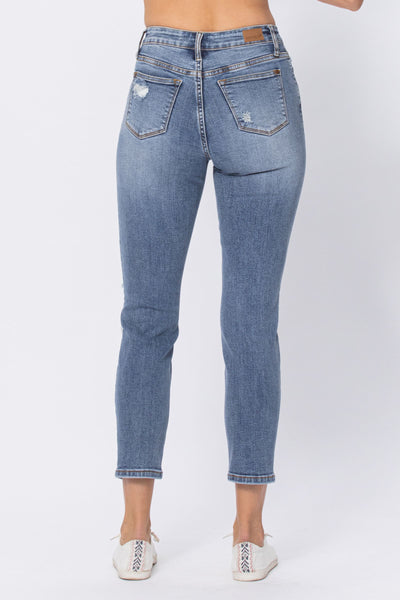88372 Bradyn Hi-Rise Destroyed Slim Fit Jeans by Judy Blue Jeans