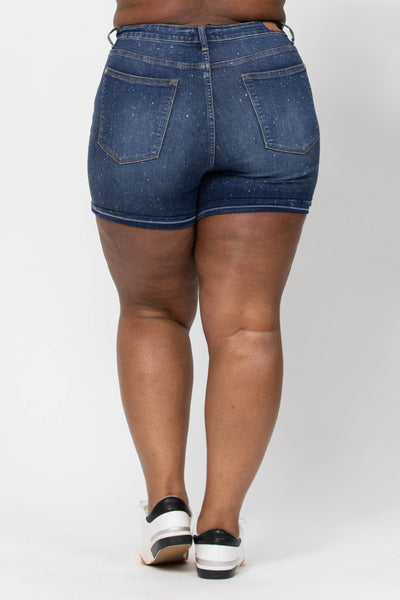 150081 Pantalones cortos de mezclilla azul Marley Galaxy Splash Judy - ¡Reg & Plus!