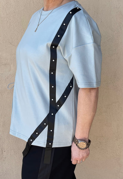 Rebecca Top with Pearl Satin Trim