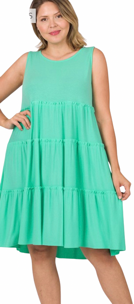 8348 Camdyn Sleeveless Tiered Dress - Reg & Plus!