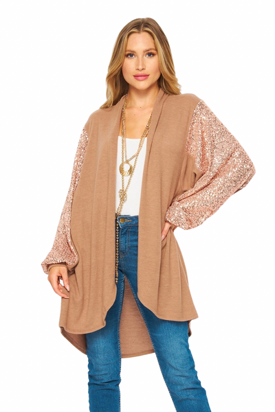 Cárdigan Tammy con mangas de lentejuelas