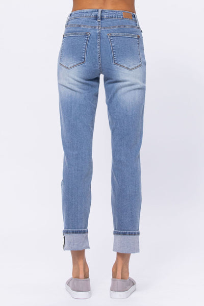 88337   Lolly Hi-Waist Vintage Wash Boyfriend Judy Blue Jeans