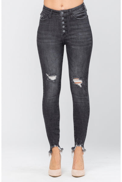 88129   Lani Destroyed Button-fly Judy Blue Jeans