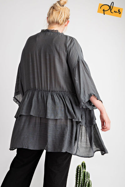3297   Jerzee 3/4 Sleeve Kimono