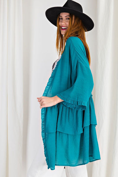 3297   Jerzee 3/4 Sleeve Kimono